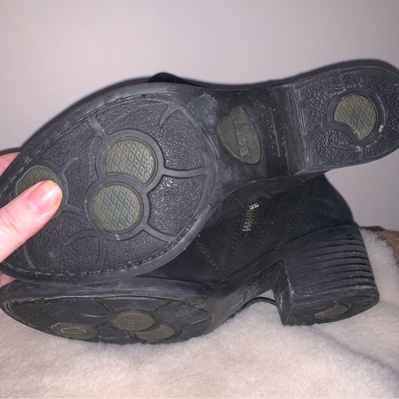 Born Leather Suede Tall Black Heeled Boots 6.5 - Picture 8 of 9